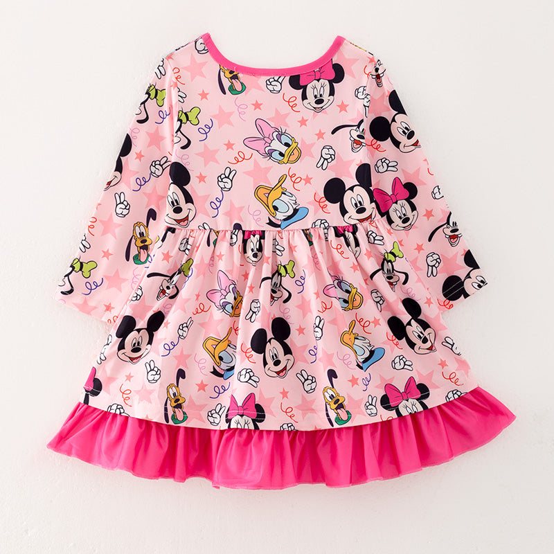 (In Stock A4-2-1)Girls Fall Cartoon Print Dress