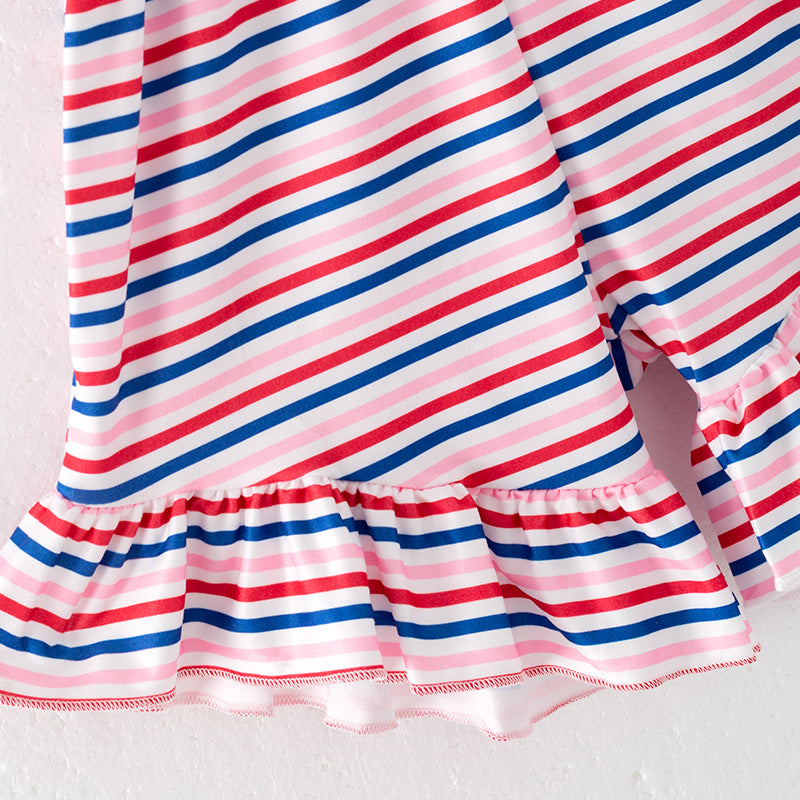 (In Stock)Girls Patriotic Print Jumpsuit 3 Pcs