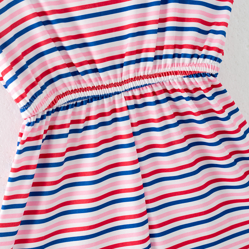 (In Stock)Girls Patriotic Print Jumpsuit 3 Pcs