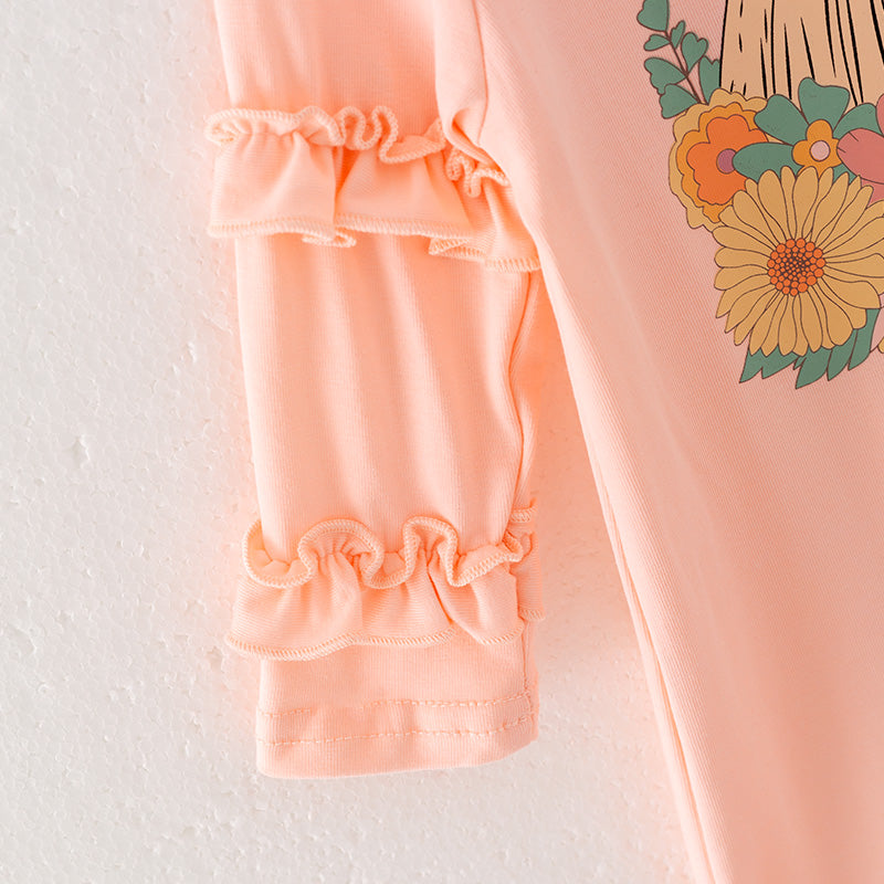 (In Stock E7-4-1)Girls Fall Pumpkin Print Romper