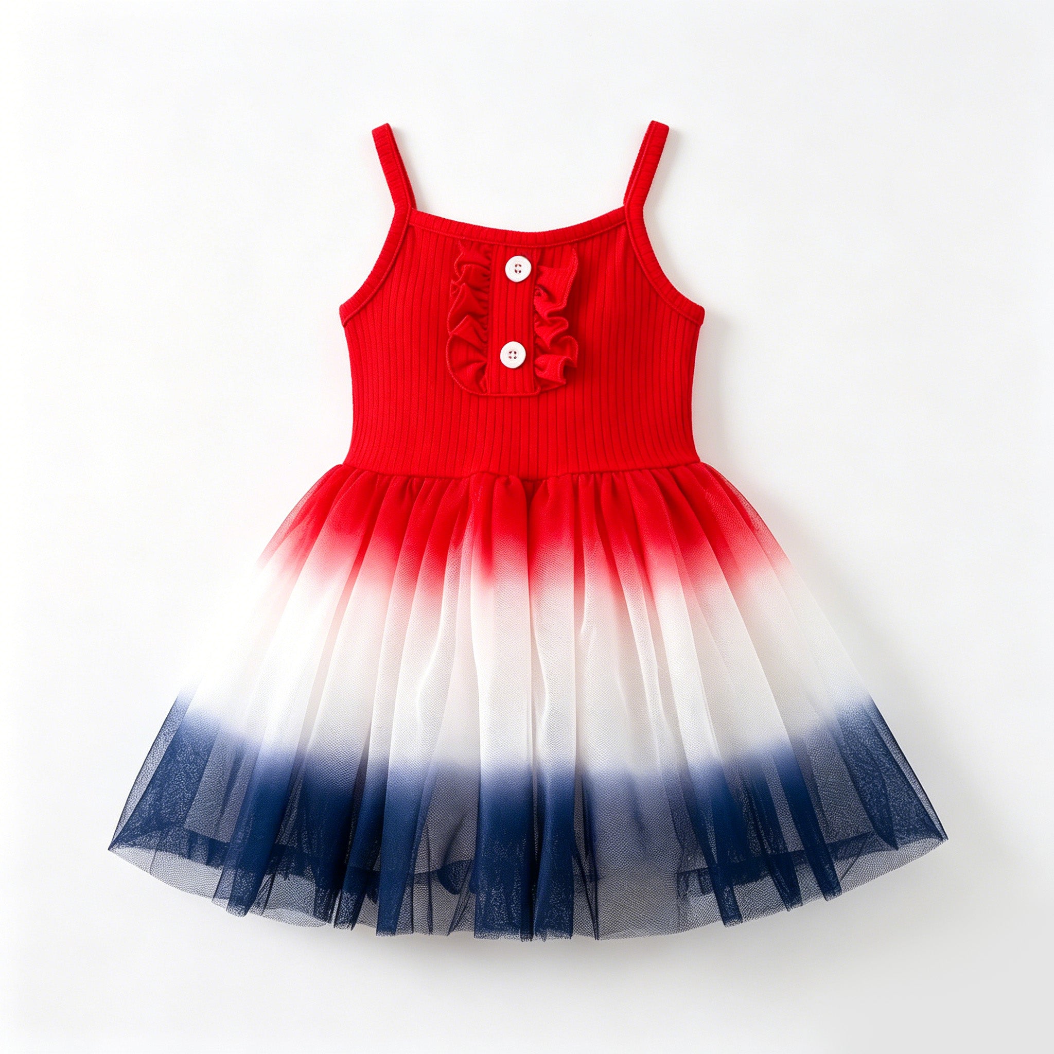 (In Stock)Girls Summer Patriotic Tulle Dress