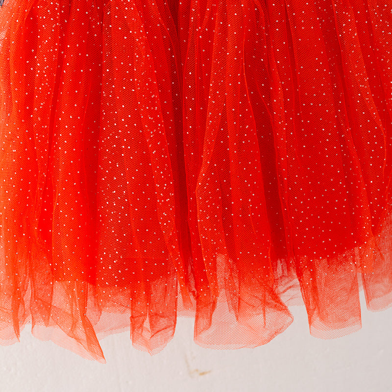 (In Stock E31-2-2)Girls Halloween Print Tulle Dress