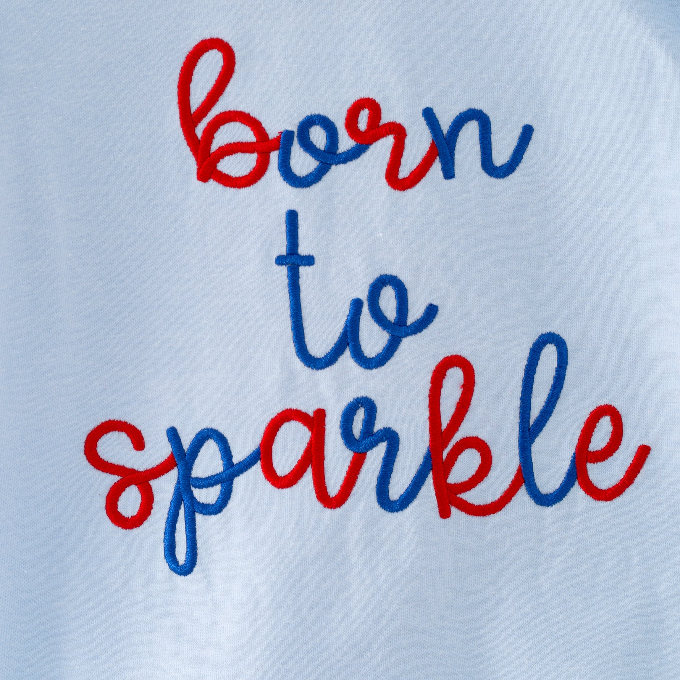 (In Stock)Girls Patriotic Born To Sparkle Embroidery Denim Shorts Set