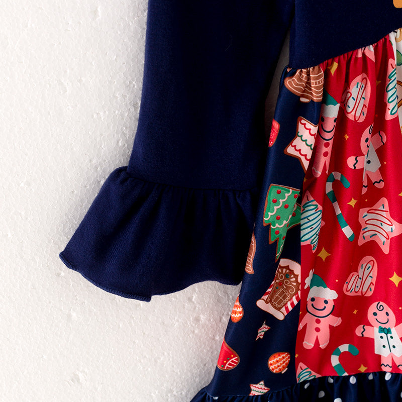 (In Stock L29-5-3)Girls Christmas Print Dress