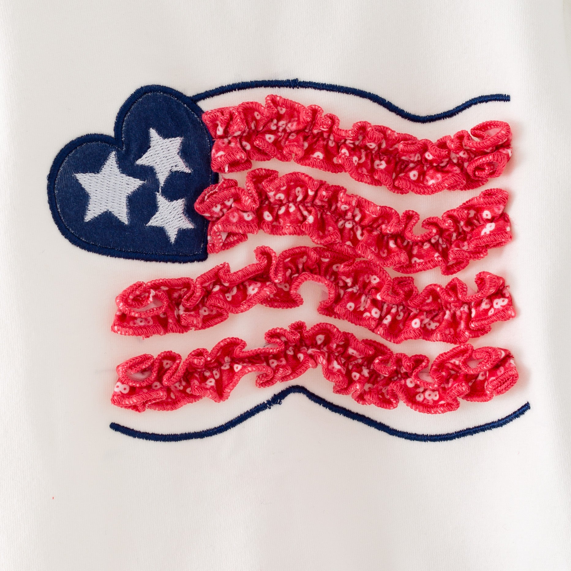 (IN STOCK)Girls Summer Patriotic Applique Tulle Skirt Set