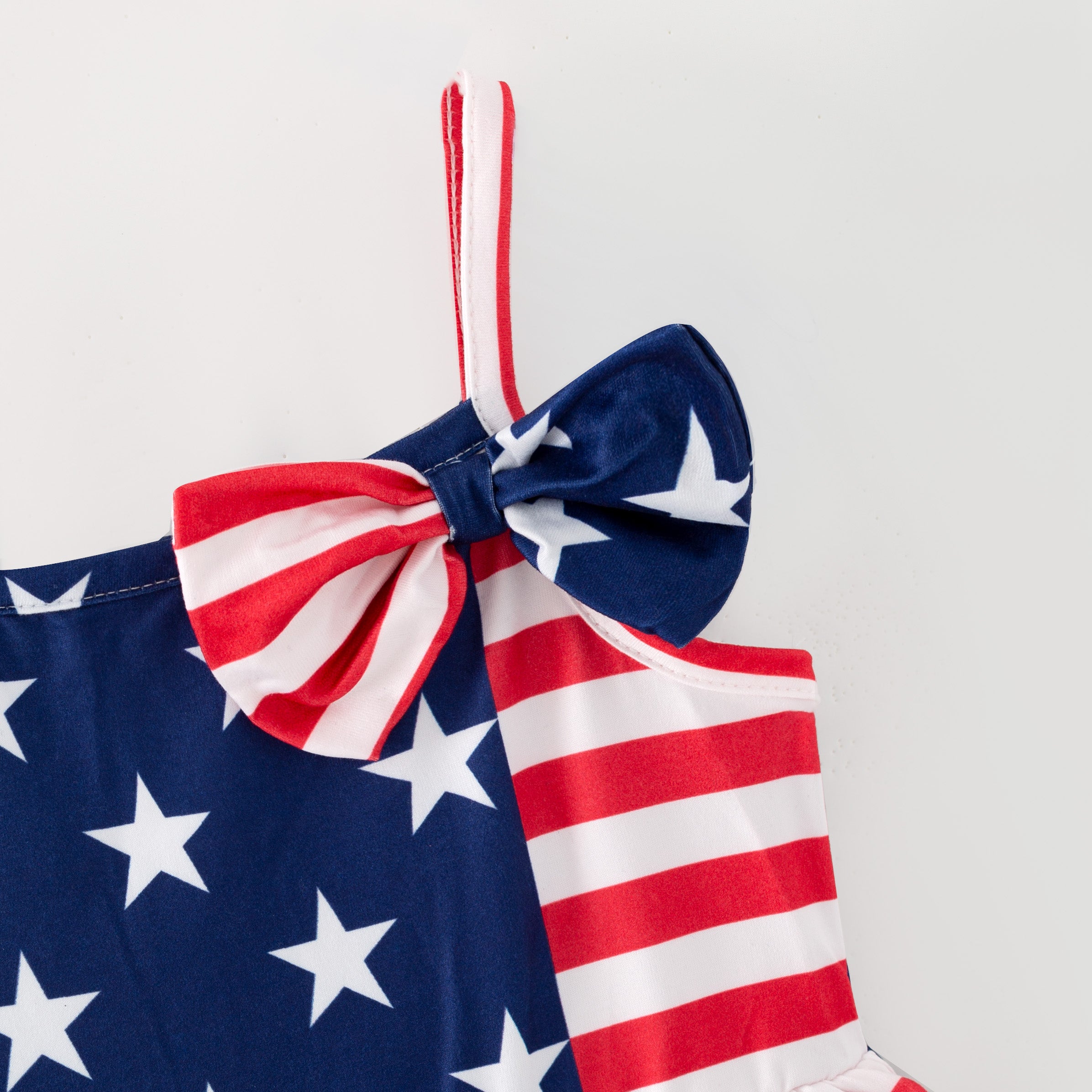 (In Stock)Girls Summer Patriotic Print Slip Dress
