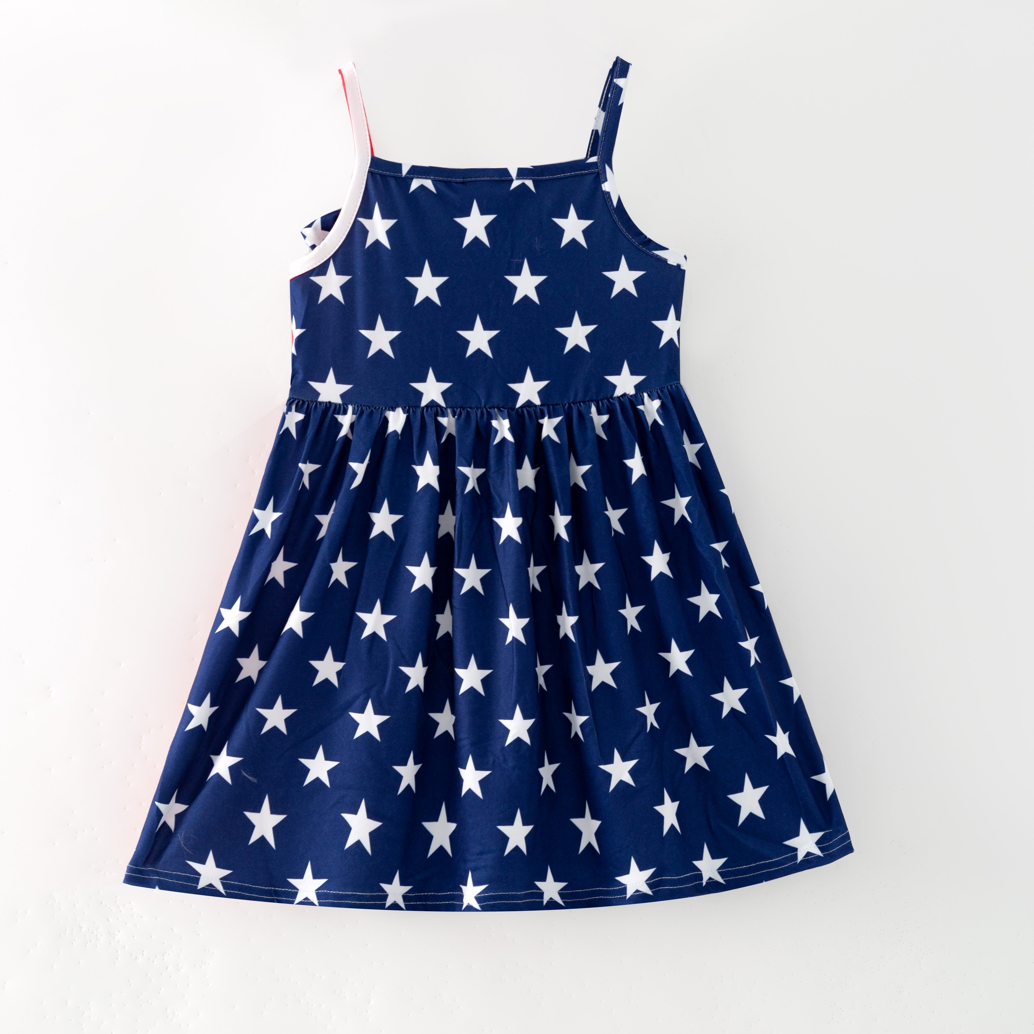 (In Stock)Girls Summer Patriotic Print Slip Dress