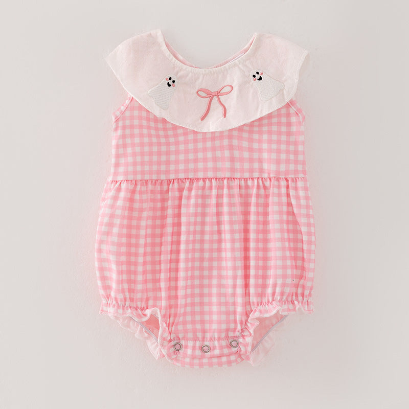 (In Stock A5-7-1)Baby Girls Halloween Embroidery Romper