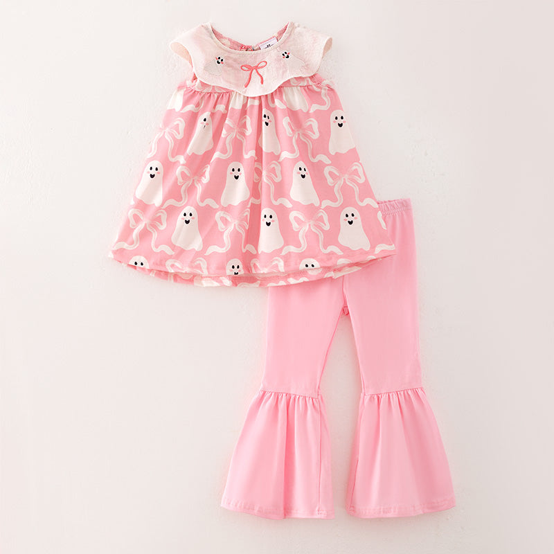 (In Stock A5-1-3)Girls Halloween Embroidery Outfit Set