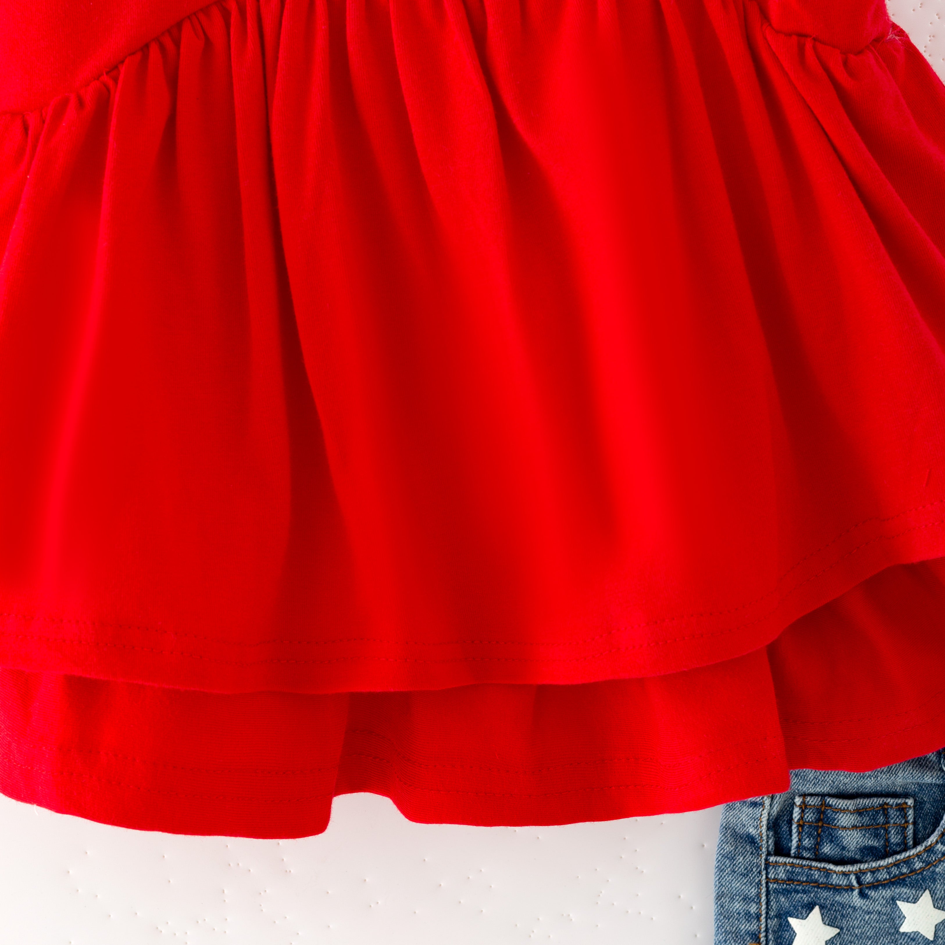 (In Stock)Girls Summer Patriotic Denim Shorts Set