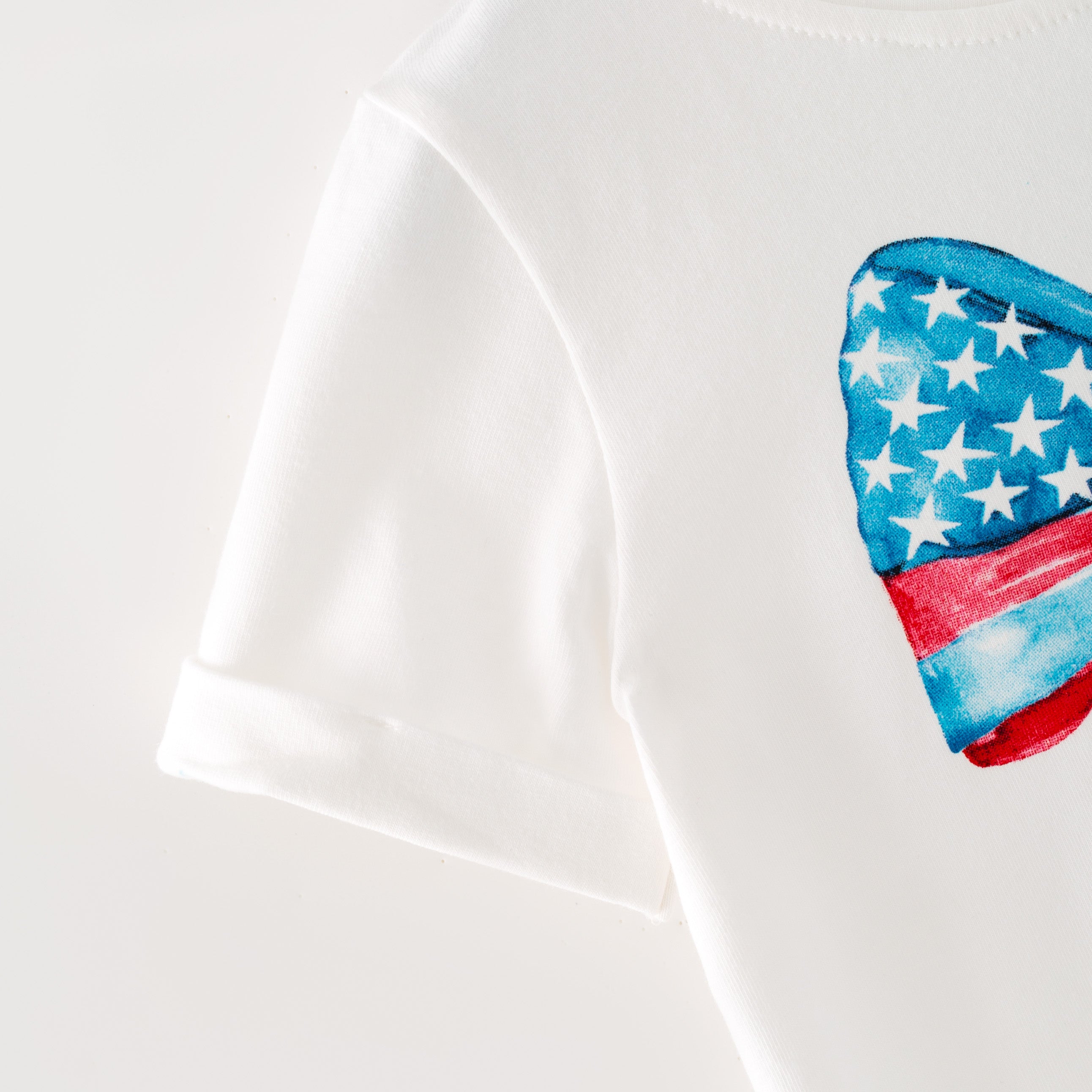 (In Stock)Mommy&Me Summer Patriotic Bow Print White Top