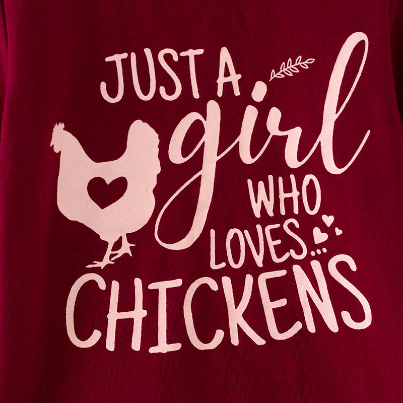 (In Stock E5-5-1)Girls Fall Chick Print Outfit Set