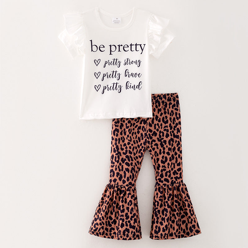 (In Stock E6-5-1)Girls Fall Leopard Print Outfit Set
