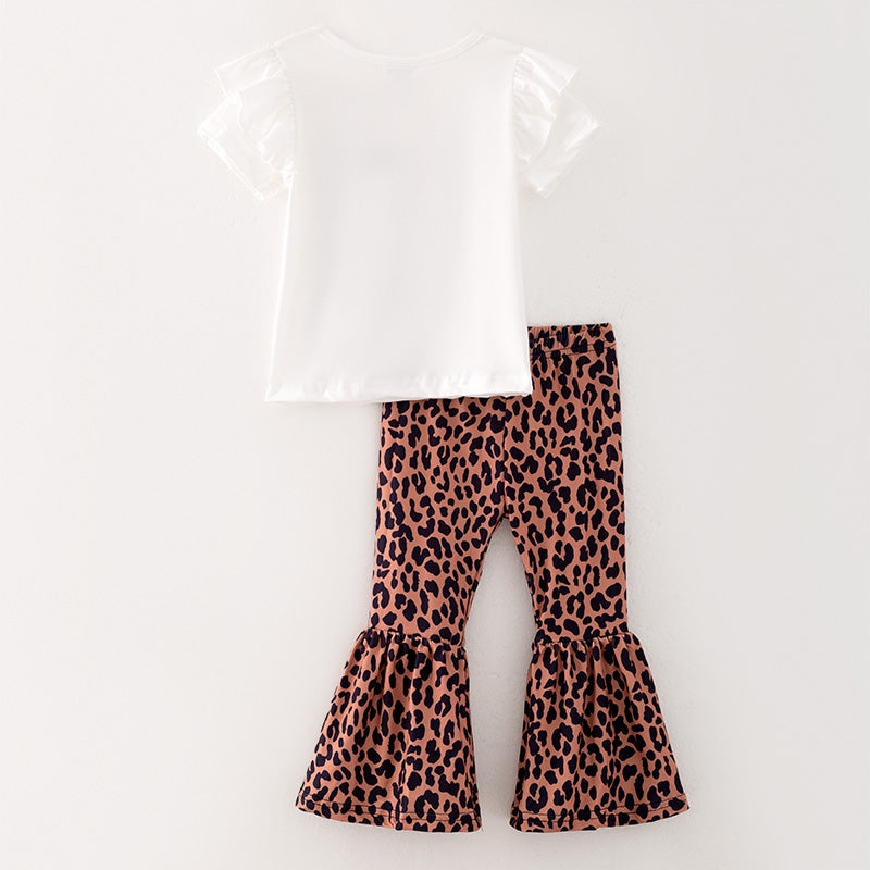 (In Stock E6-5-1)Girls Fall Leopard Print Outfit Set