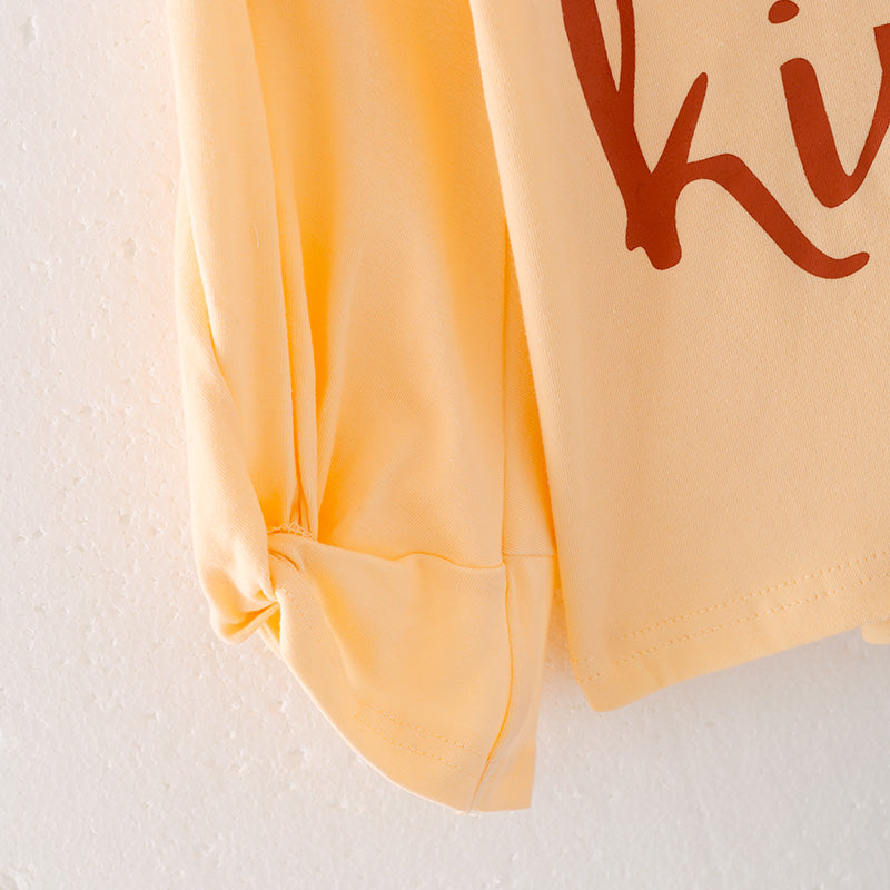 (In Stock E6-4-1)Girls Fall be KIND Print Skirt Set