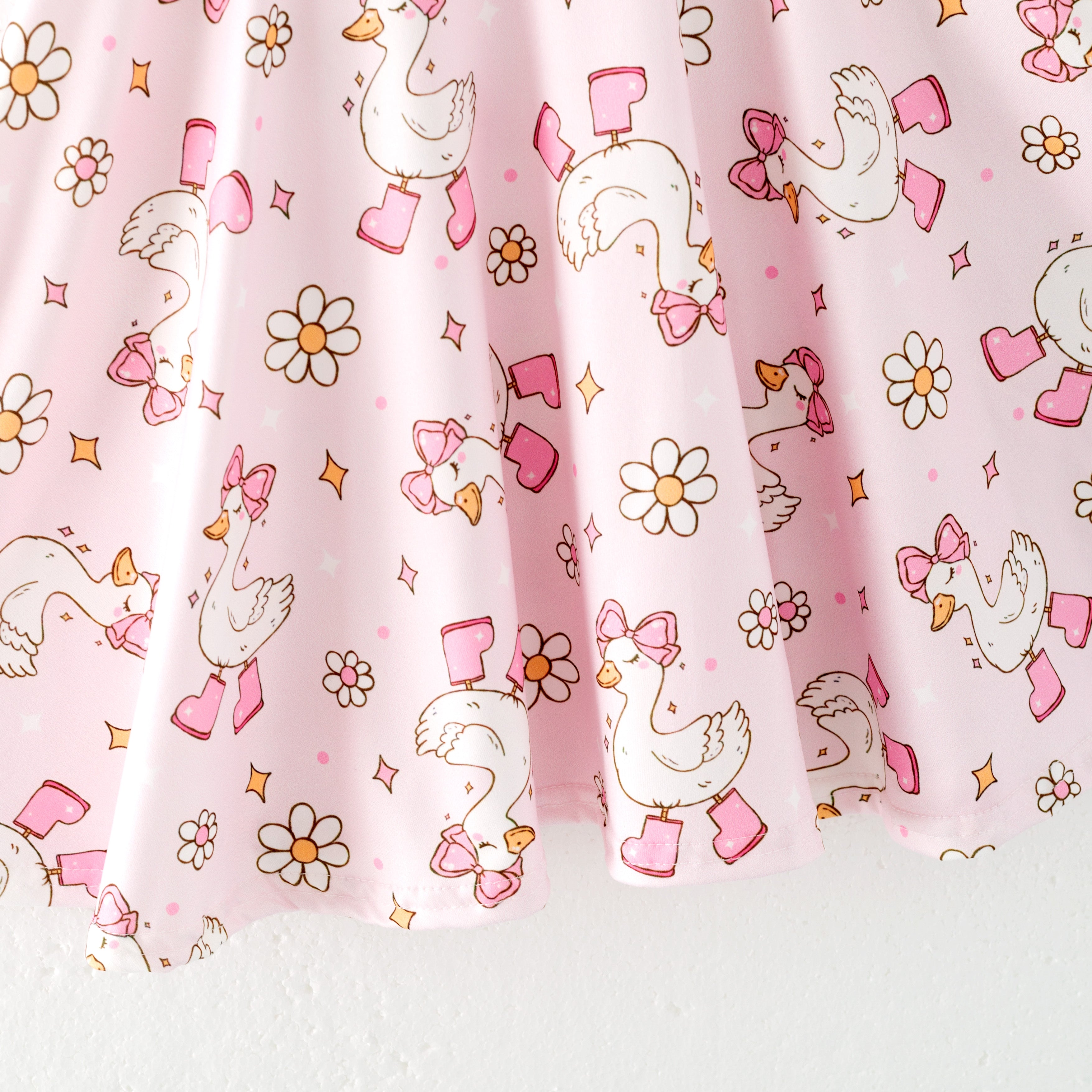 (Pre Order)Girls Spring and Summer Silly Goose Print Dress&Set