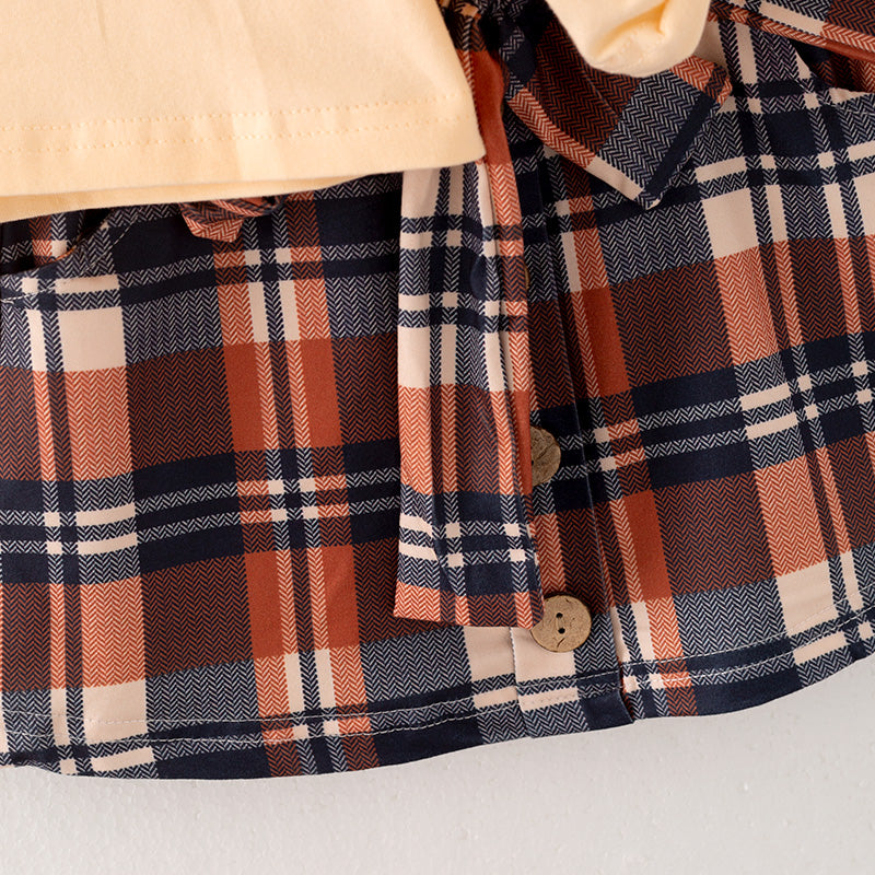 (In Stock E6-4-1)Girls Fall be KIND Print Skirt Set