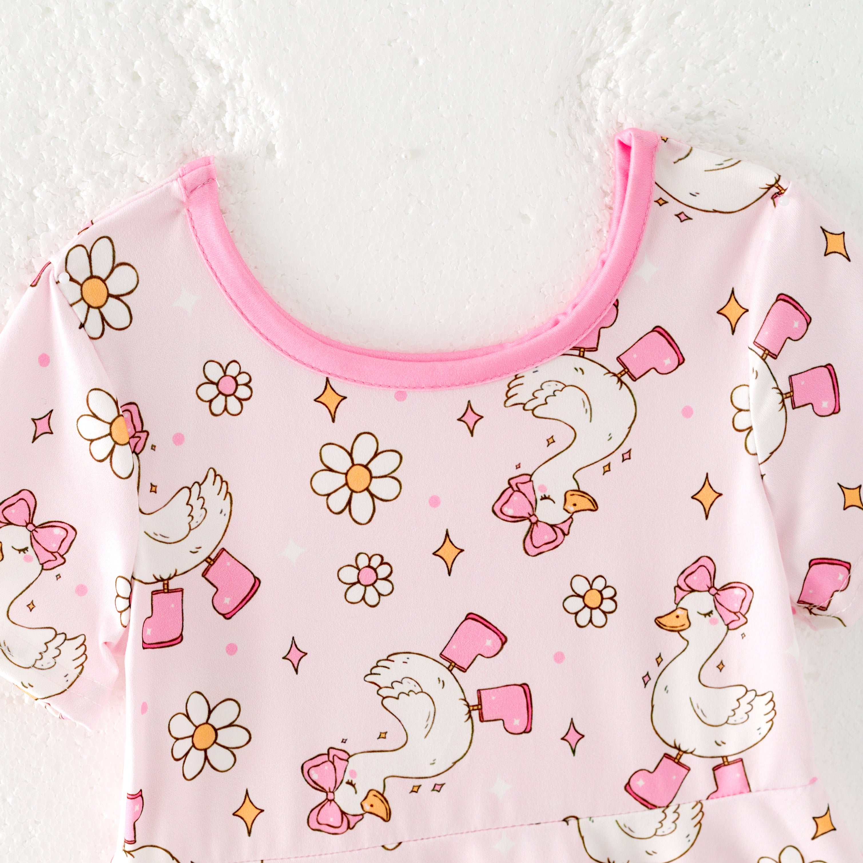 (Pre Order)Girls Spring and Summer Silly Goose Print Dress&Set