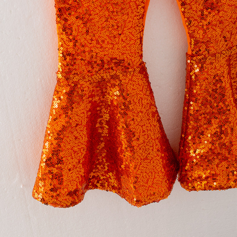 (In Stock G19-1-1)Girls Halloween Applique Outfit Set