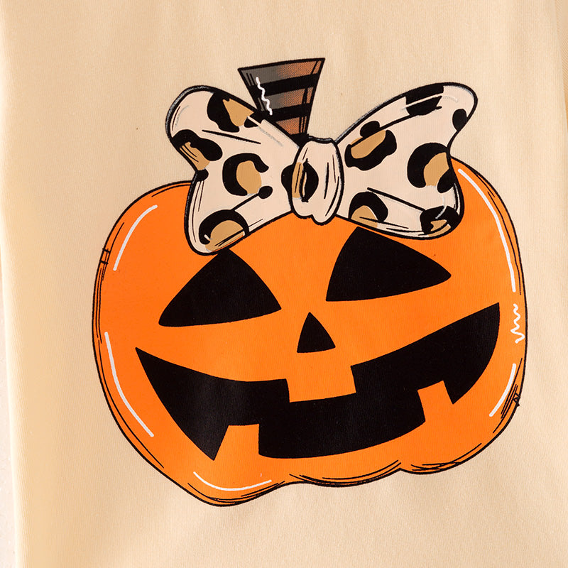 (In Stock G19-1-1)Girls Halloween Applique Outfit Set