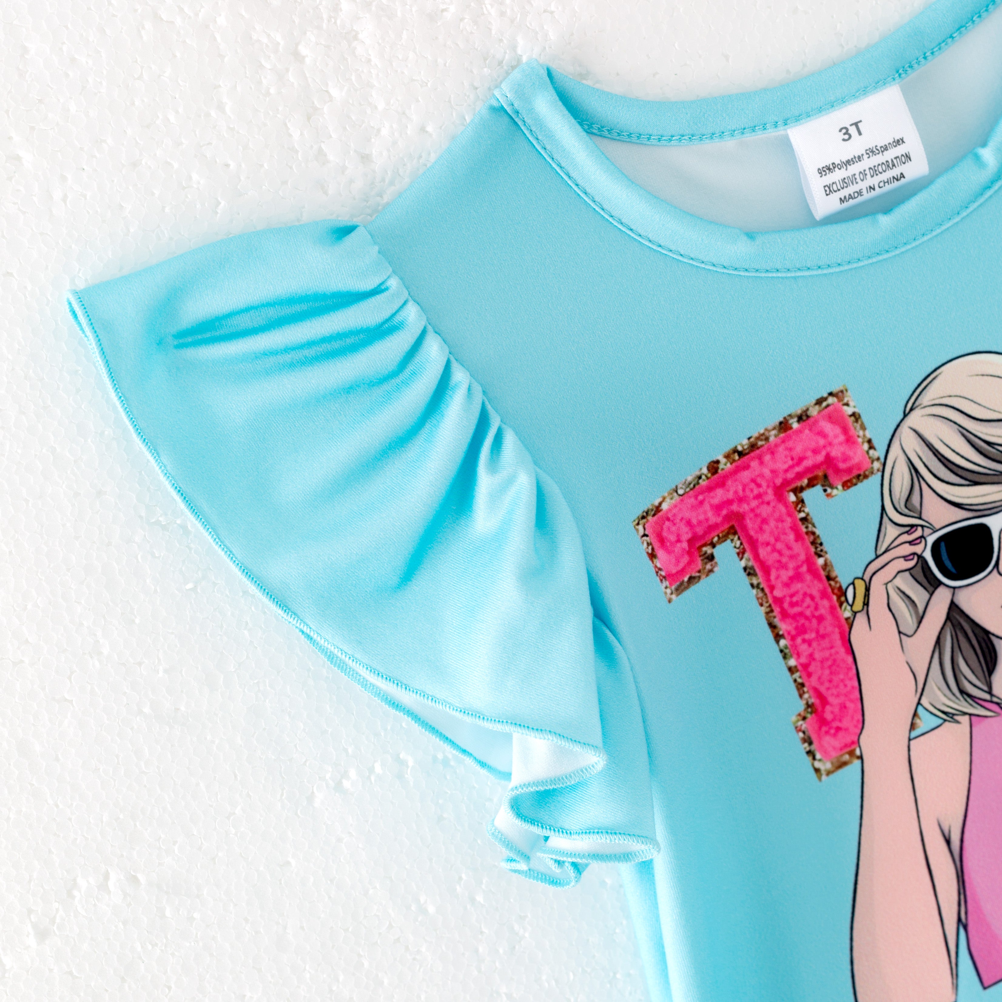 (Pre Order)Girls Summer TS Print Short Set