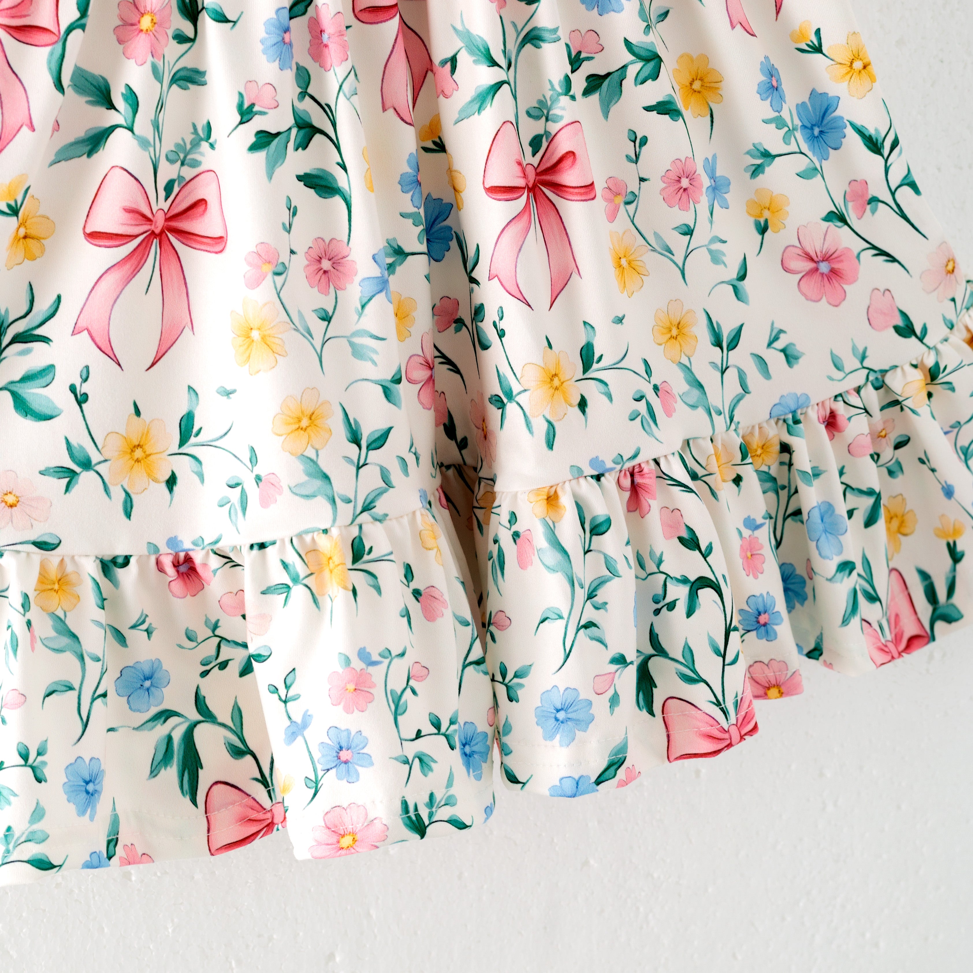 (Pre Order)Sisters Spring and Summer Bow Print Dress,Romper and Set