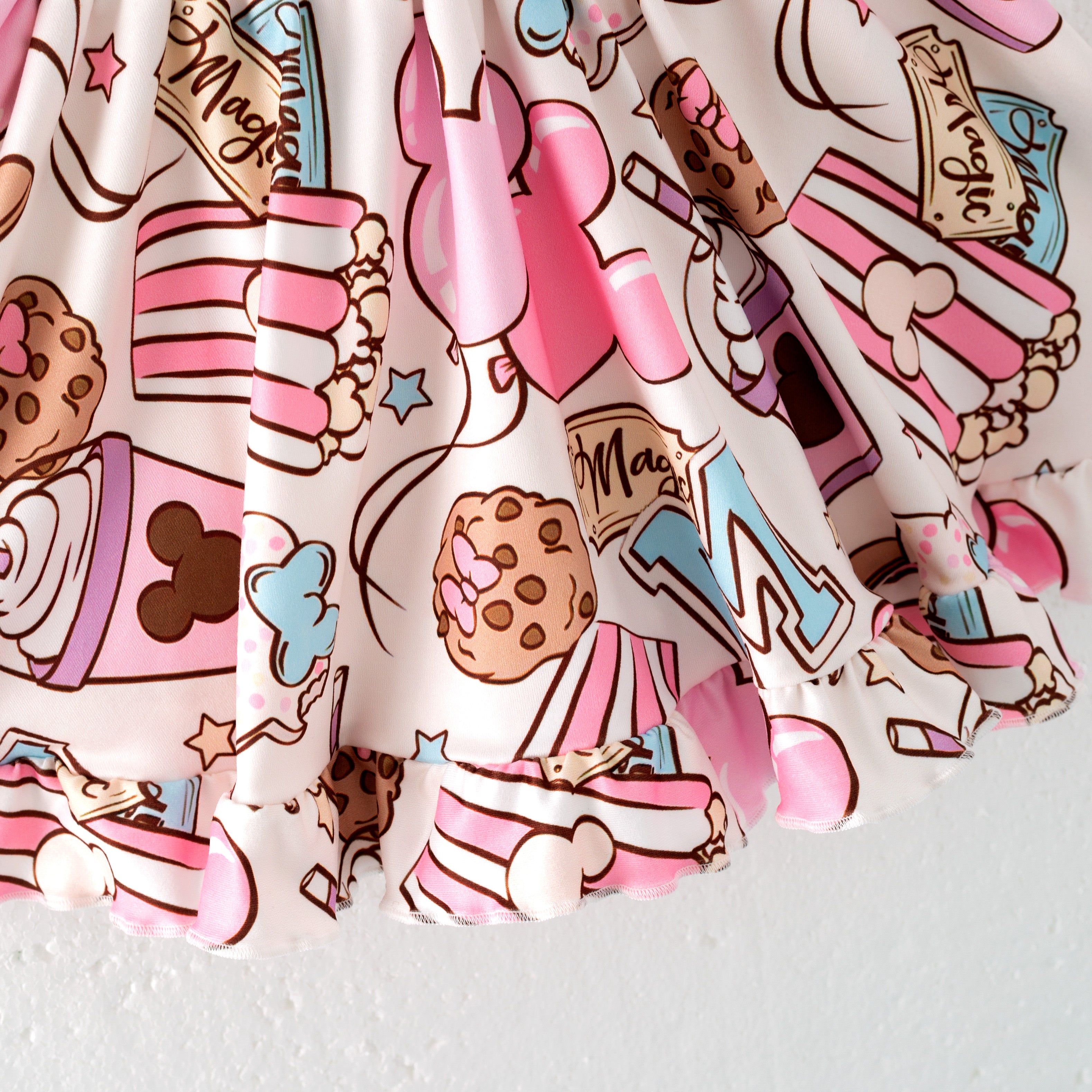 (Pre Order)Girls Summer Cute Cartoon Print Skirt Set