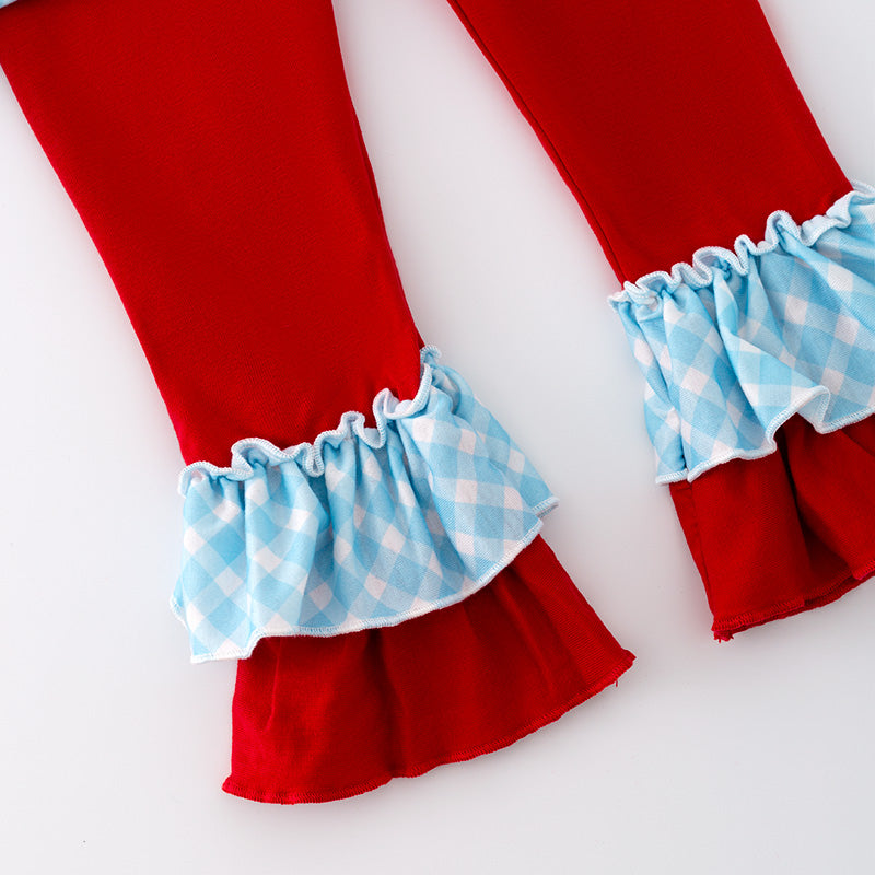 (In Stock)Girls Christmas Princess Embroided Outfit Set