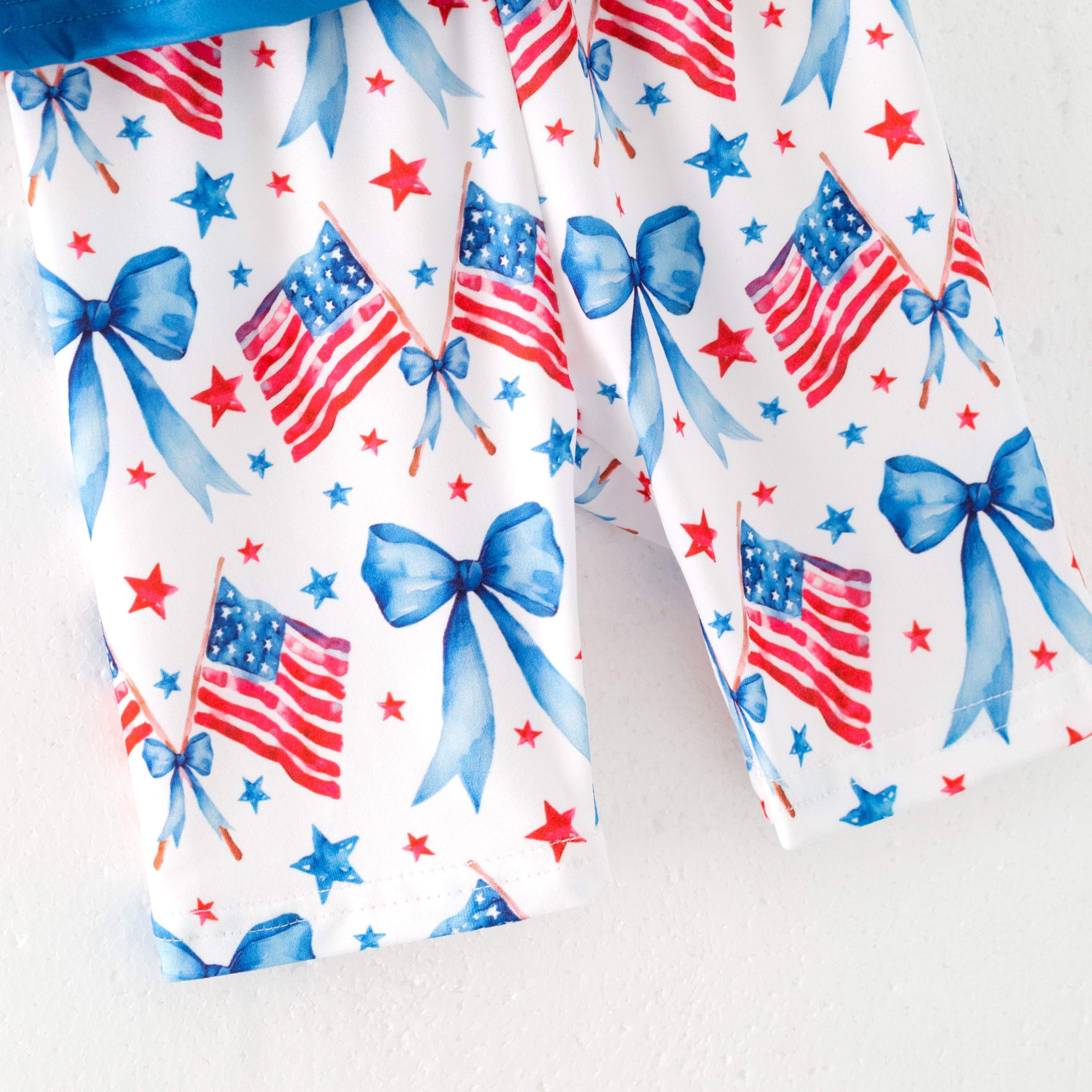 (Pre Order)Girls Patriotic Print Capris Set