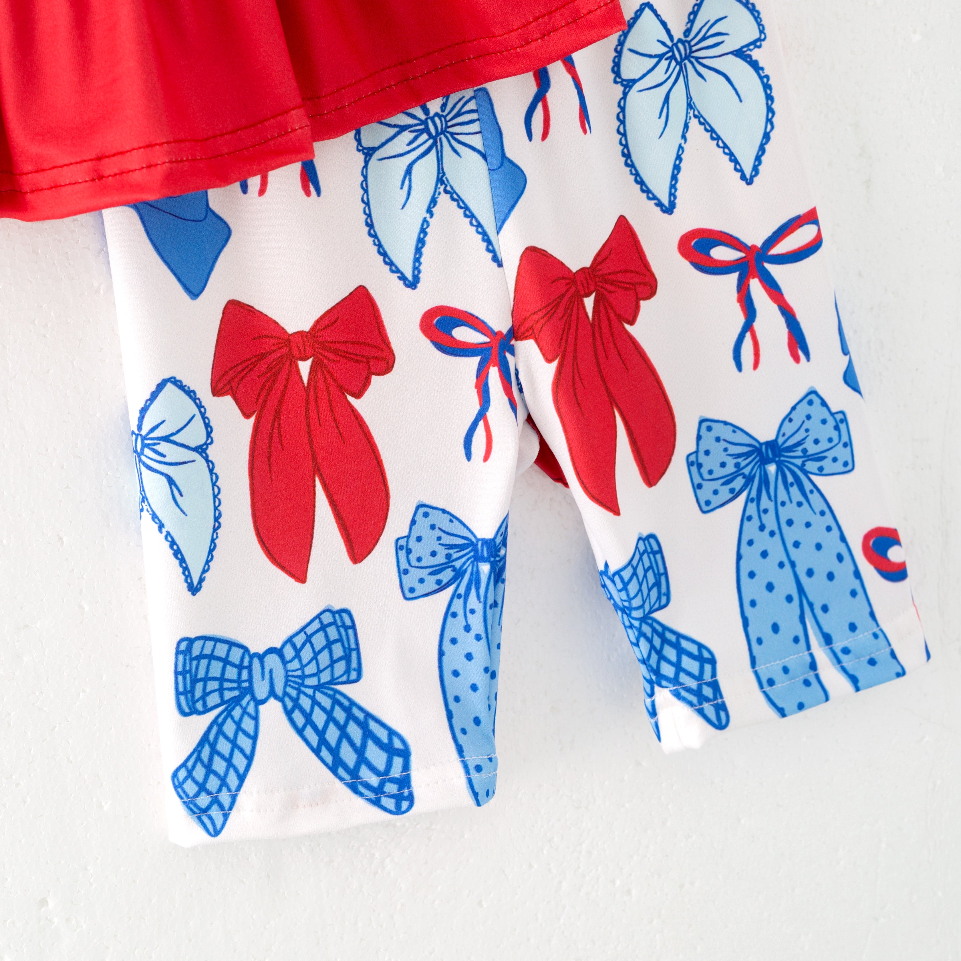 (Pre Order)Girls Patriotic Print Capris Set