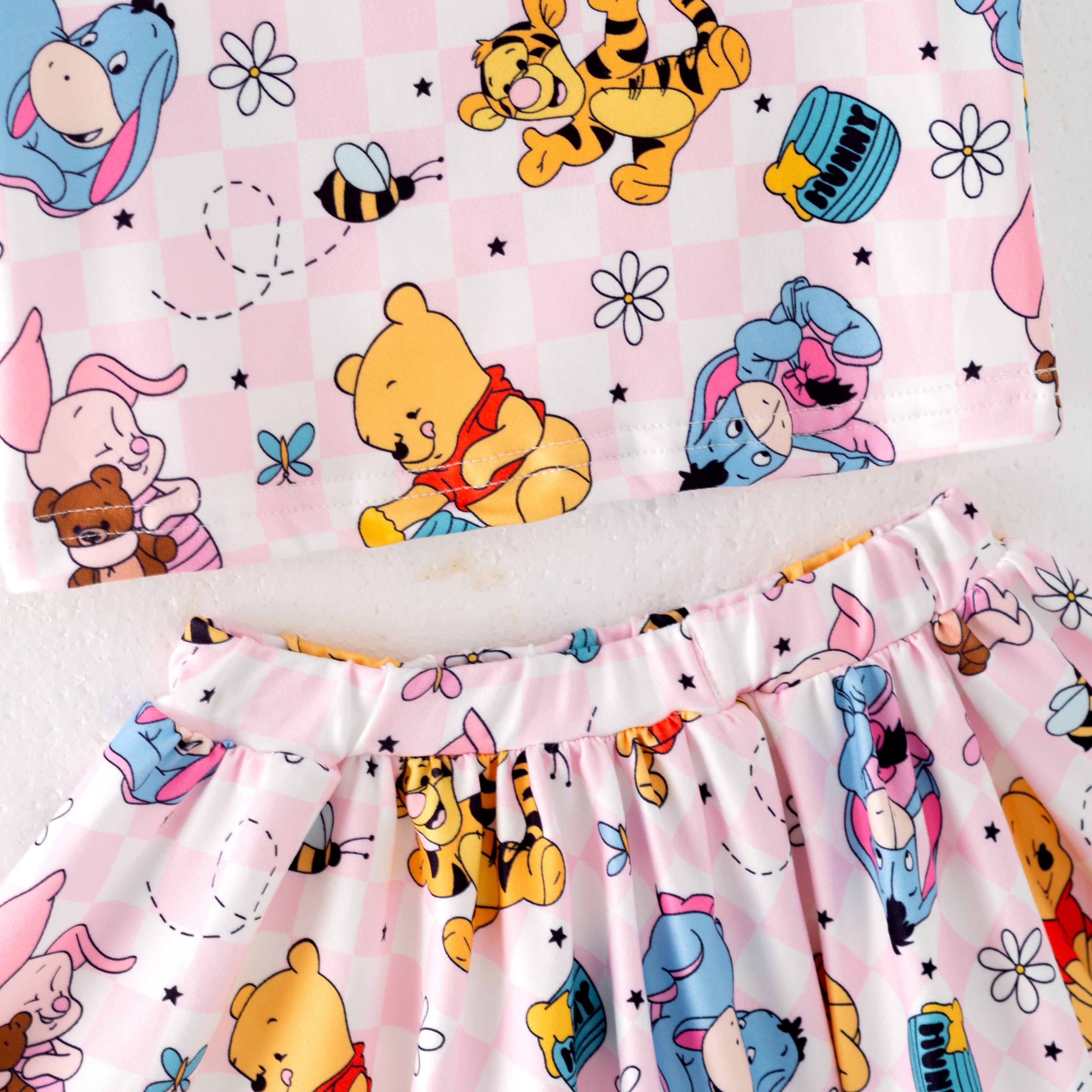 (Pre Order)Girls Summer Cute Cartoon Print Skirt Set