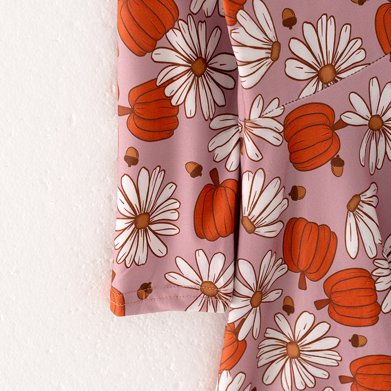 (In Stock E30-2-3)Girls Halloween Print Dress