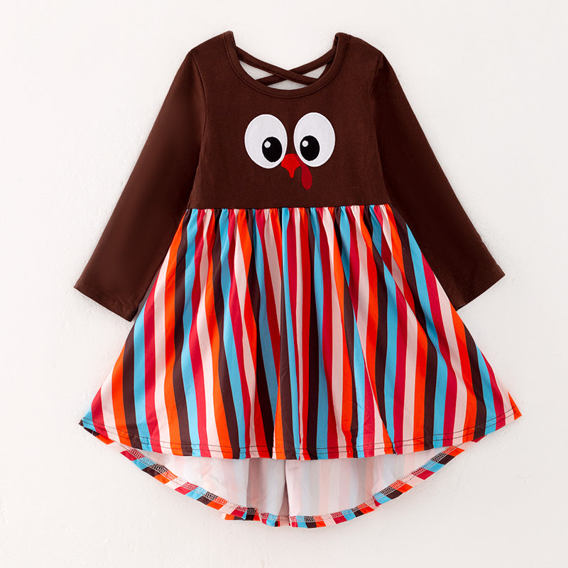(In Stock Q05-04-01)Girls Thanksgiving Applique Dress