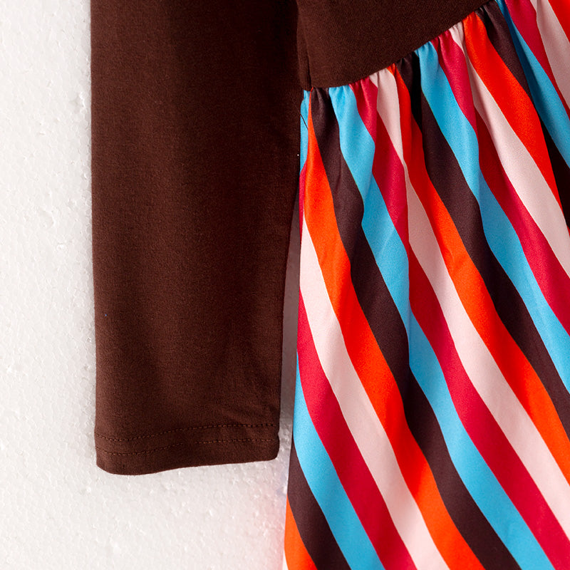 (In Stock Q05-04-01)Girls Thanksgiving Applique Dress