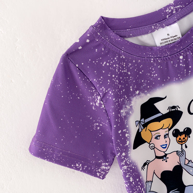 (In Stock E30-1-1)Girls Halloween Princess Print Top