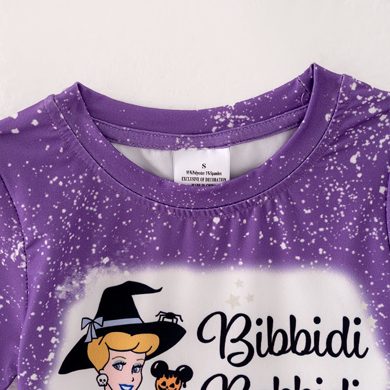(In Stock E30-1-1)Girls Halloween Princess Print Top