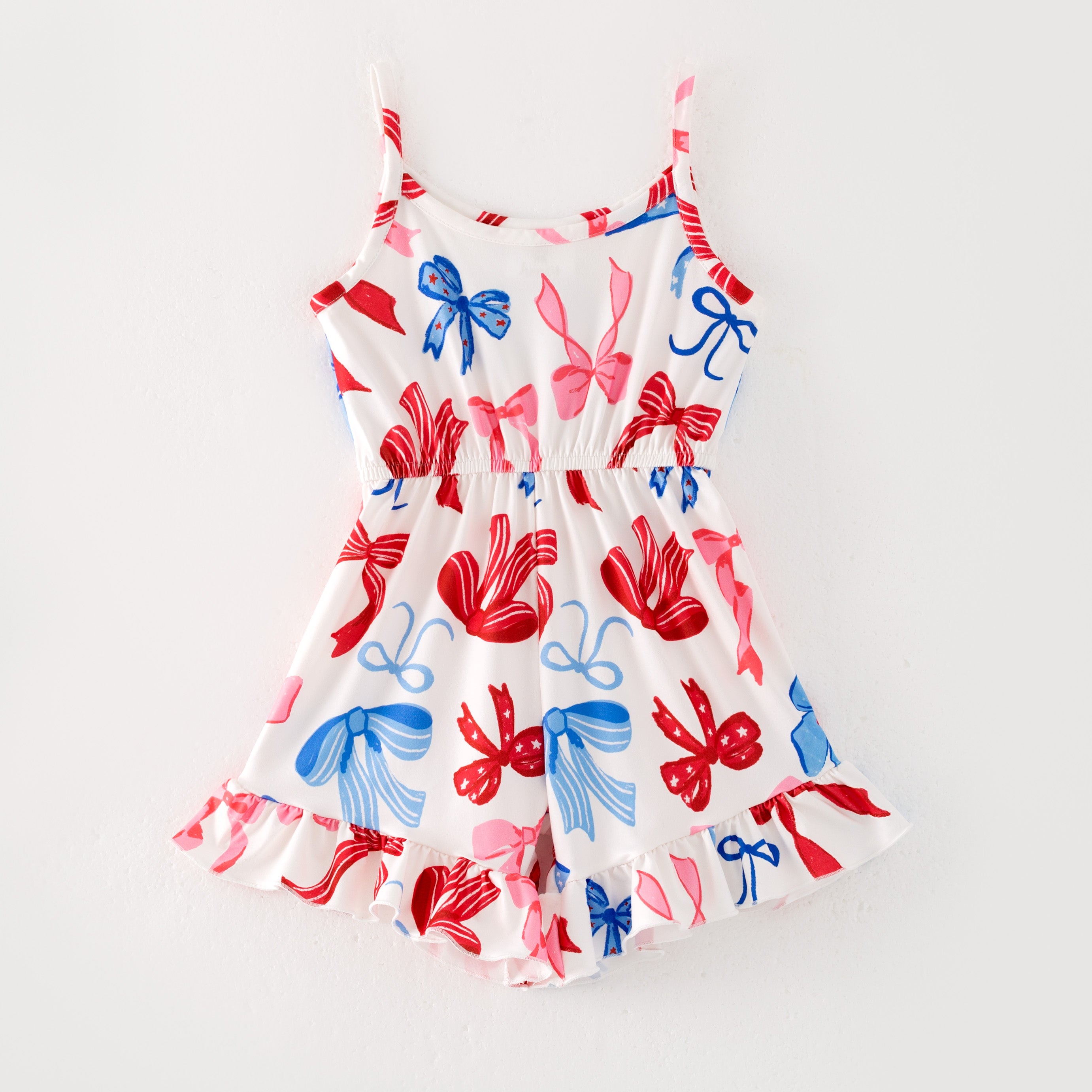 (Pre Order)Sibling Patriotic Print Dress,Romper and Set