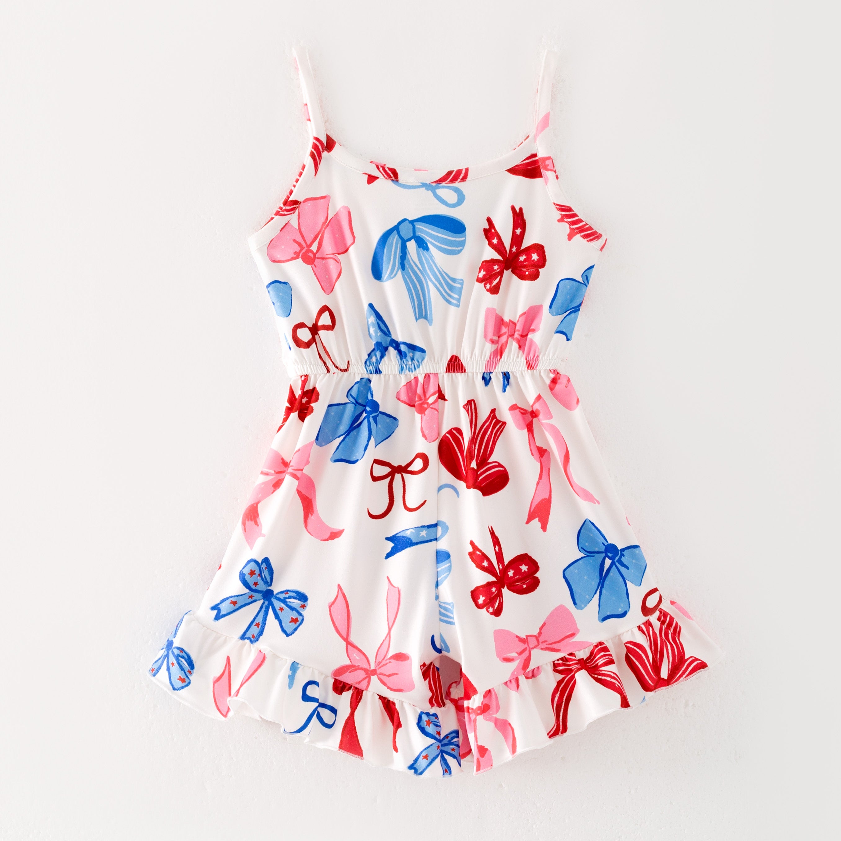 (Pre Order)Sibling Patriotic Print Dress,Romper and Set