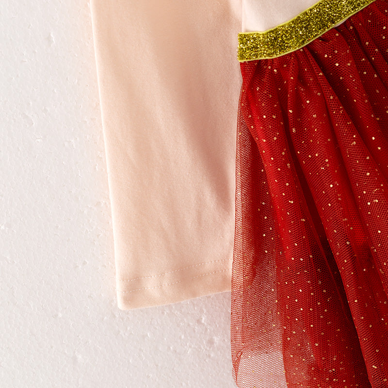 (In Stock L25-4-1)Girls Thanksgiving Turkey Print Tulle Dress