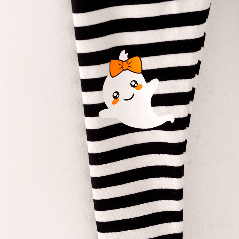 (In Stock E31-6-1)Girls Halloween Ghost Print Outfit Set