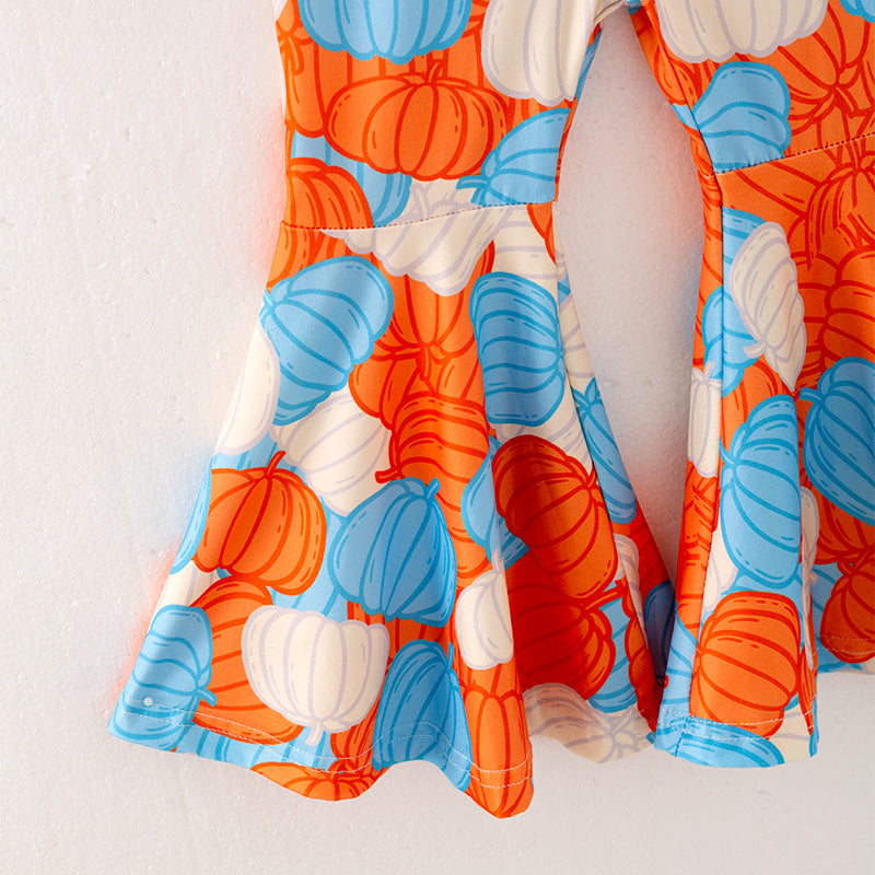 (In Stock E31-1-3)Girls Thanksgiving Print Outfit Set