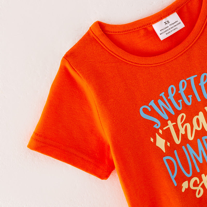 (In Stock E31-1-3)Girls Thanksgiving Print Outfit Set