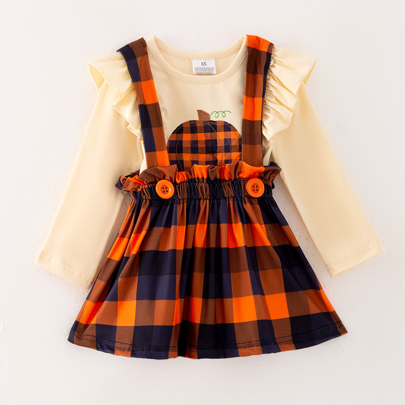 (In Stock E31-3-3)Girls Thanksgiving Applique Skirt Set