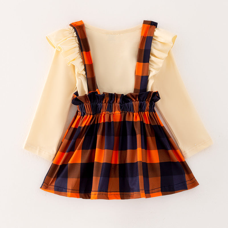 (In Stock E31-3-3)Girls Thanksgiving Applique Skirt Set