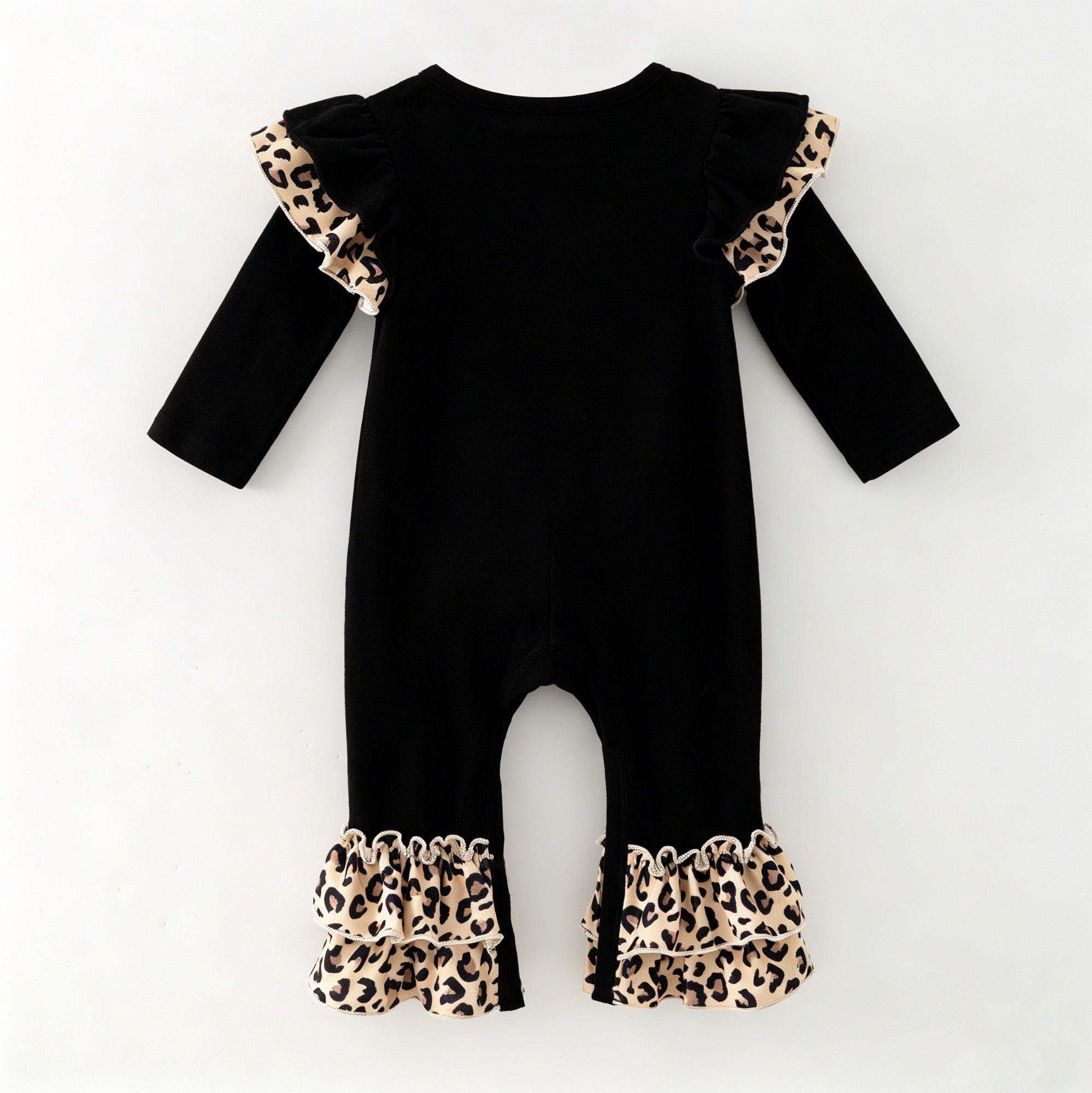 (In Stock)Toddler Girls Halloween Ghost Applique Cotton Romper