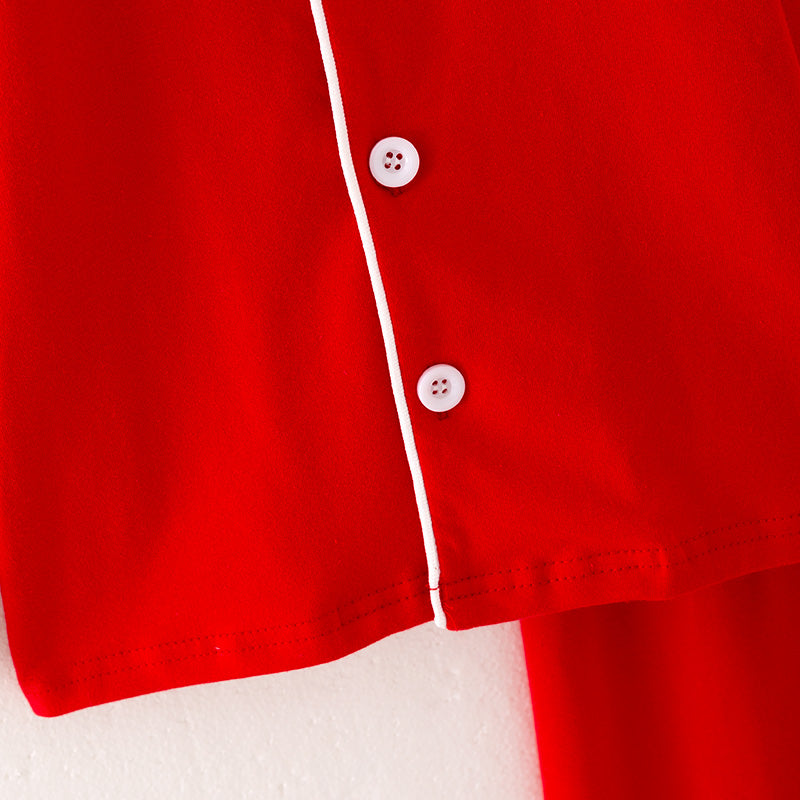 (In Stock A5-7-2)Boys Christmas Red Pajama Set