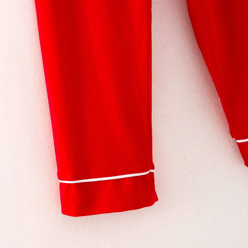 (In Stock A5-7-2)Boys Christmas Red Pajama Set