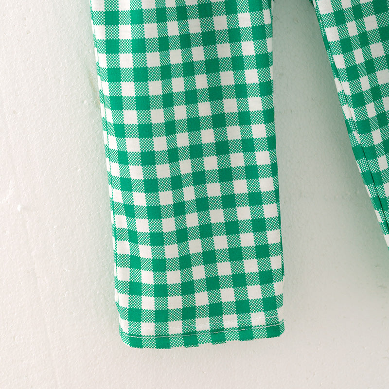 (In Stock A4-7-3)Boys Christmas Tree Embroidery Smocked Outfit Set