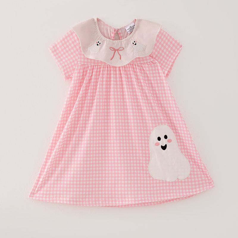 (In Stock A3-7-3)Girls Halloween Applique and Embroidery Dress