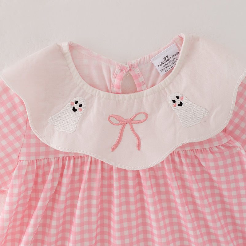 (In Stock A3-7-3)Girls Halloween Applique and Embroidery Dress